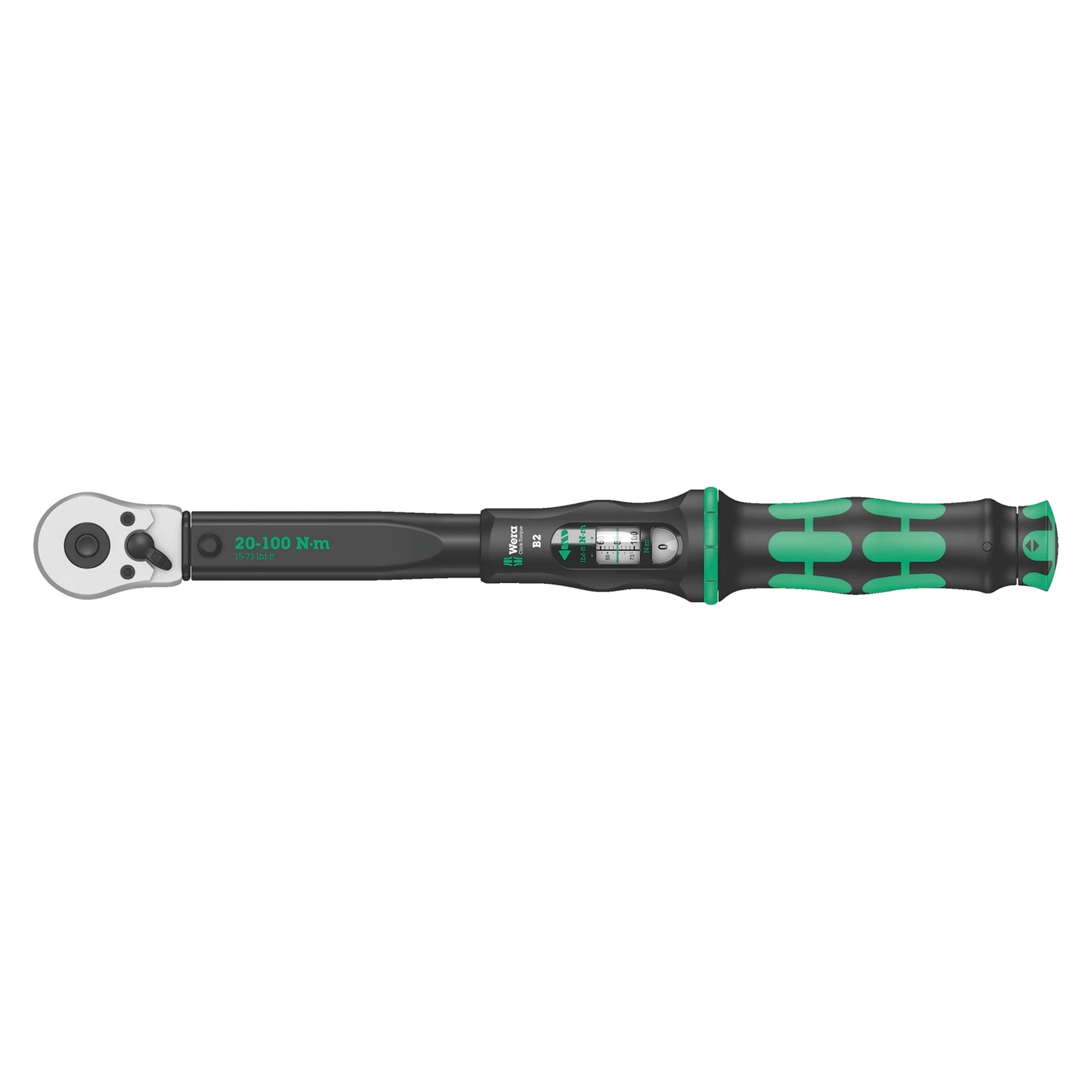 Click-Torque B 2 clé dynamométrique à cliquet réversible, 3/8", 20-100 Nm - Wera 05075611001