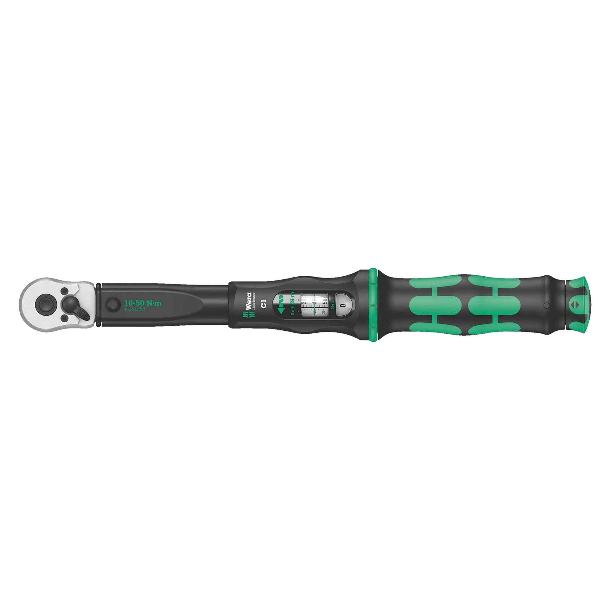 Click-Torque C 1 torque wrench with reversible ratchet, 1/2", 10-50 Nm - Wera 05075620001