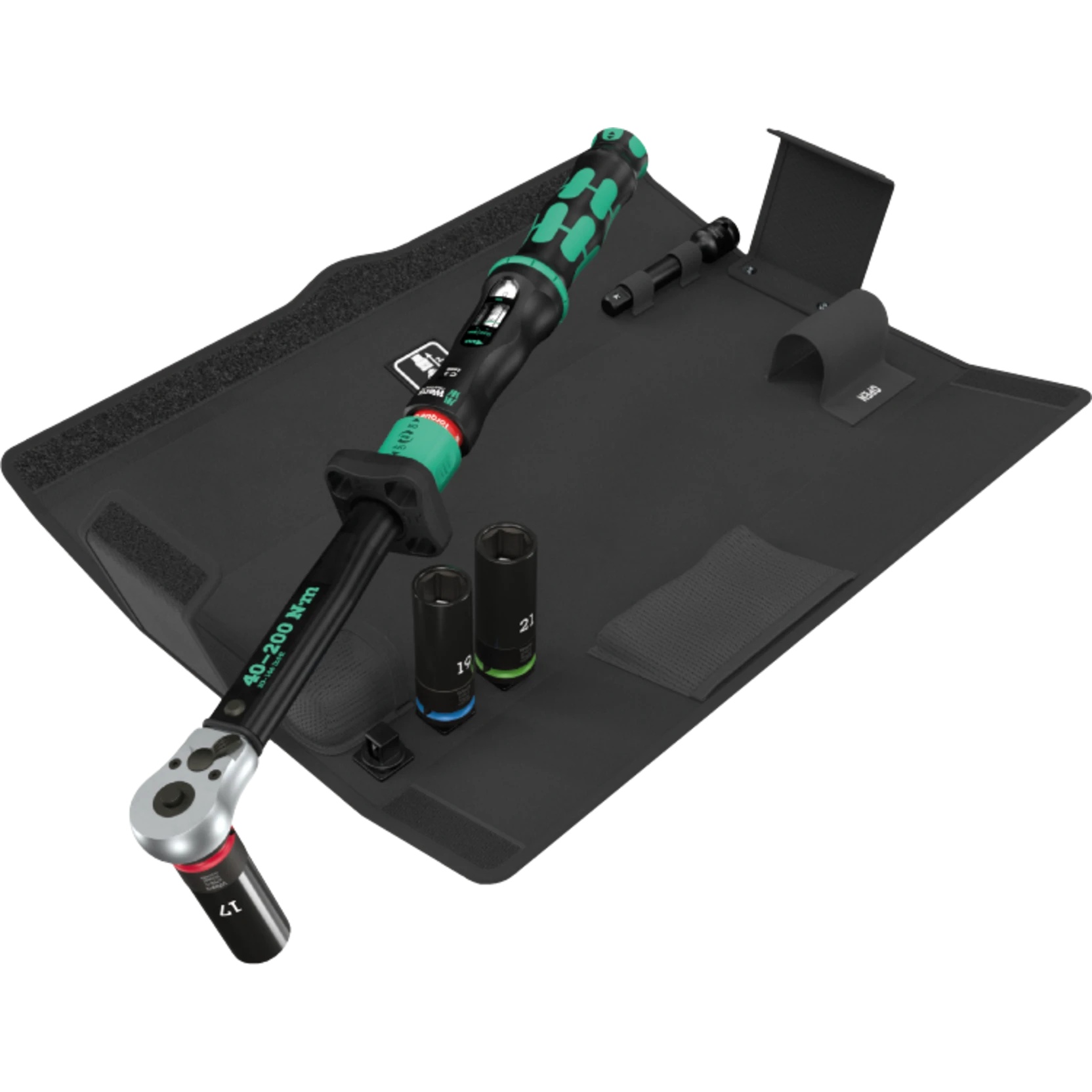 Jeu d'outils Click-Torque Lock C 3 pour changement de roue de véhicule 1, 6 pièces, 1/2", 40-200 Nm - Wera 05075790001