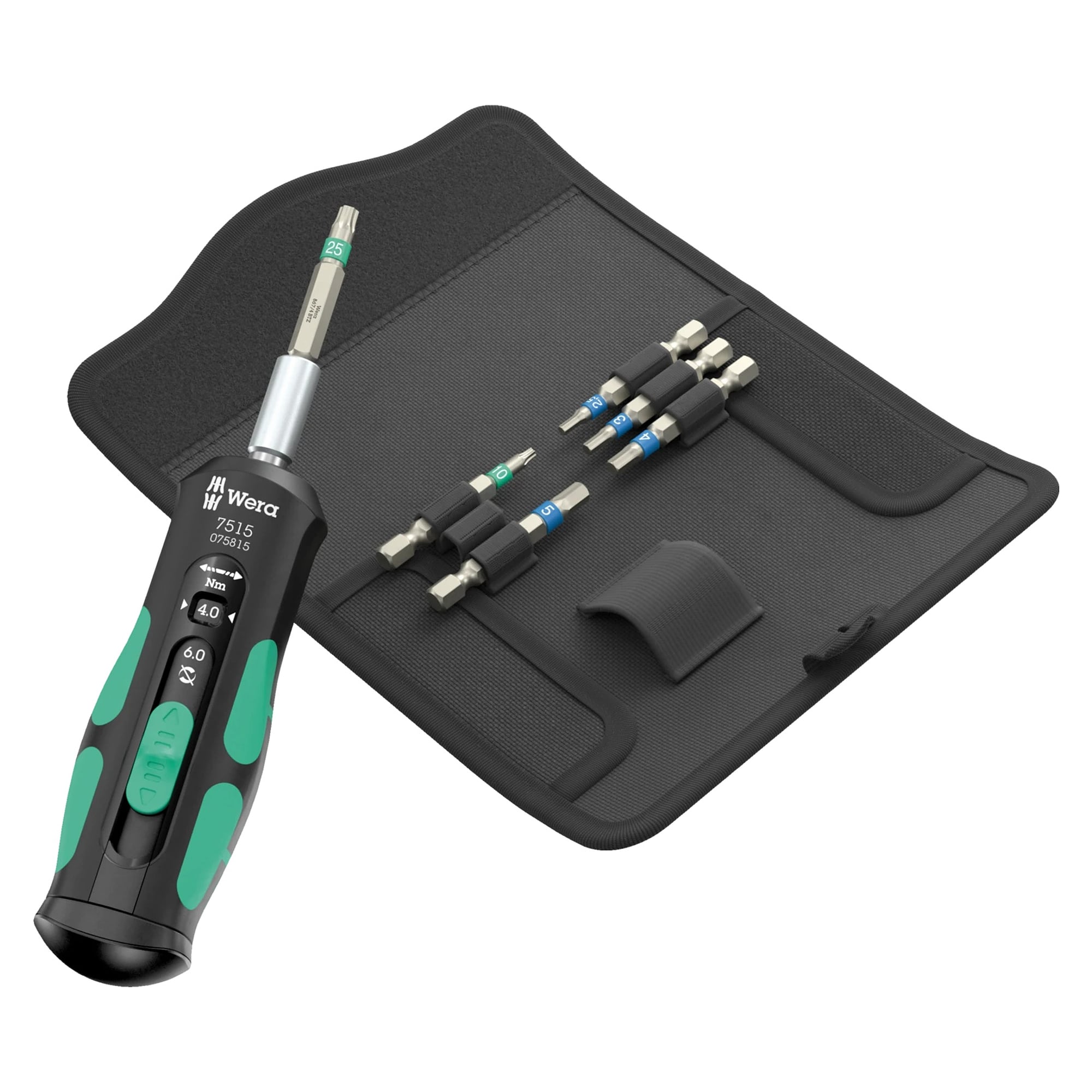 7515/7 Kraftform Safe-Torque Speed Bicycle 1 Werkzeugset mit Drehmomentschraubendreher 2-6 Nm, 7-teilig - Wera 05075850001