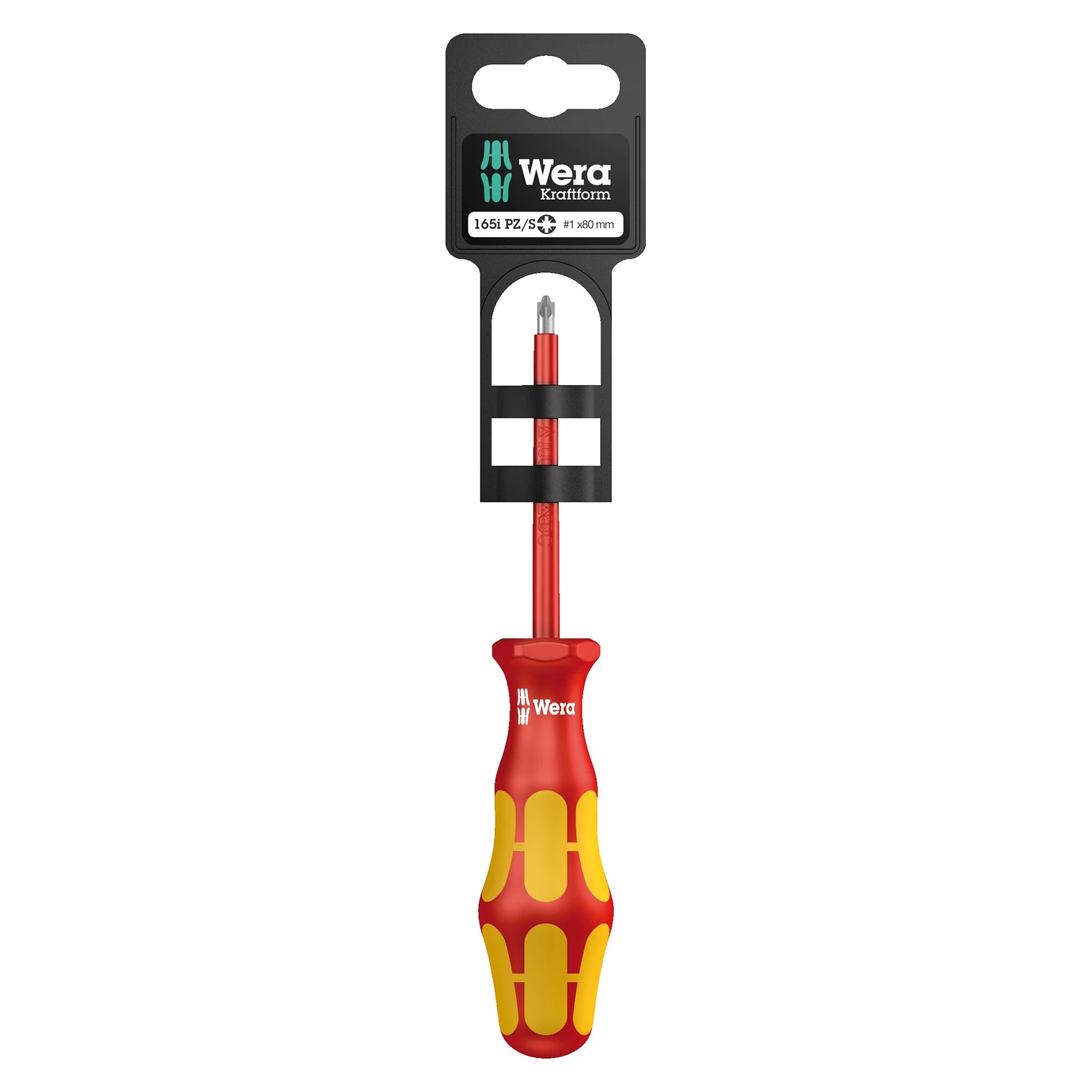 165 i PZ/S SB Tournevis isolé VDE pour vis PlusMinus Pozidriv/à fente, taille 1 x 80 mm - Wera 05100021001