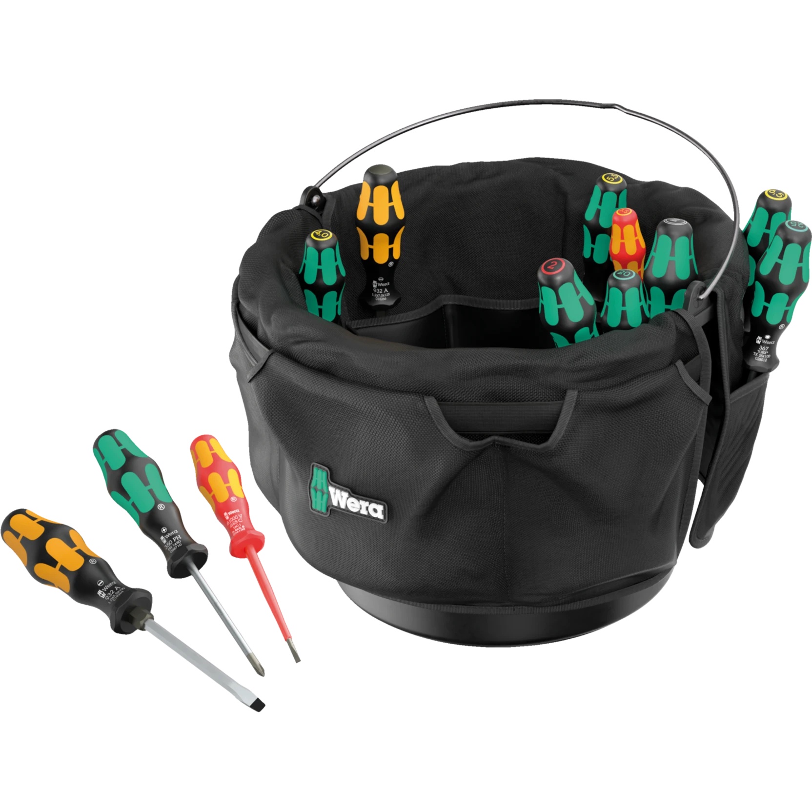 9559 Range-outils textile pour seau et jeu de tournevis 1, 13 pièces - Wera 05105100001