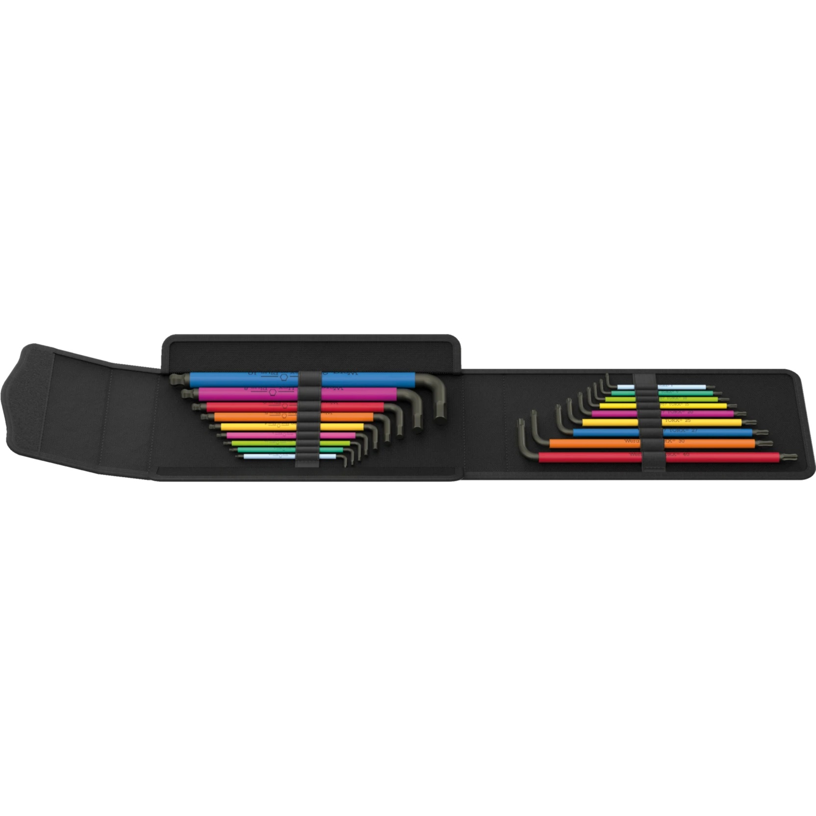 Big Pack Multicolour jeu de clés coudées six pans Hex-Plus métrique / TORX Set 1, 19 pièces - Wera 05133287001