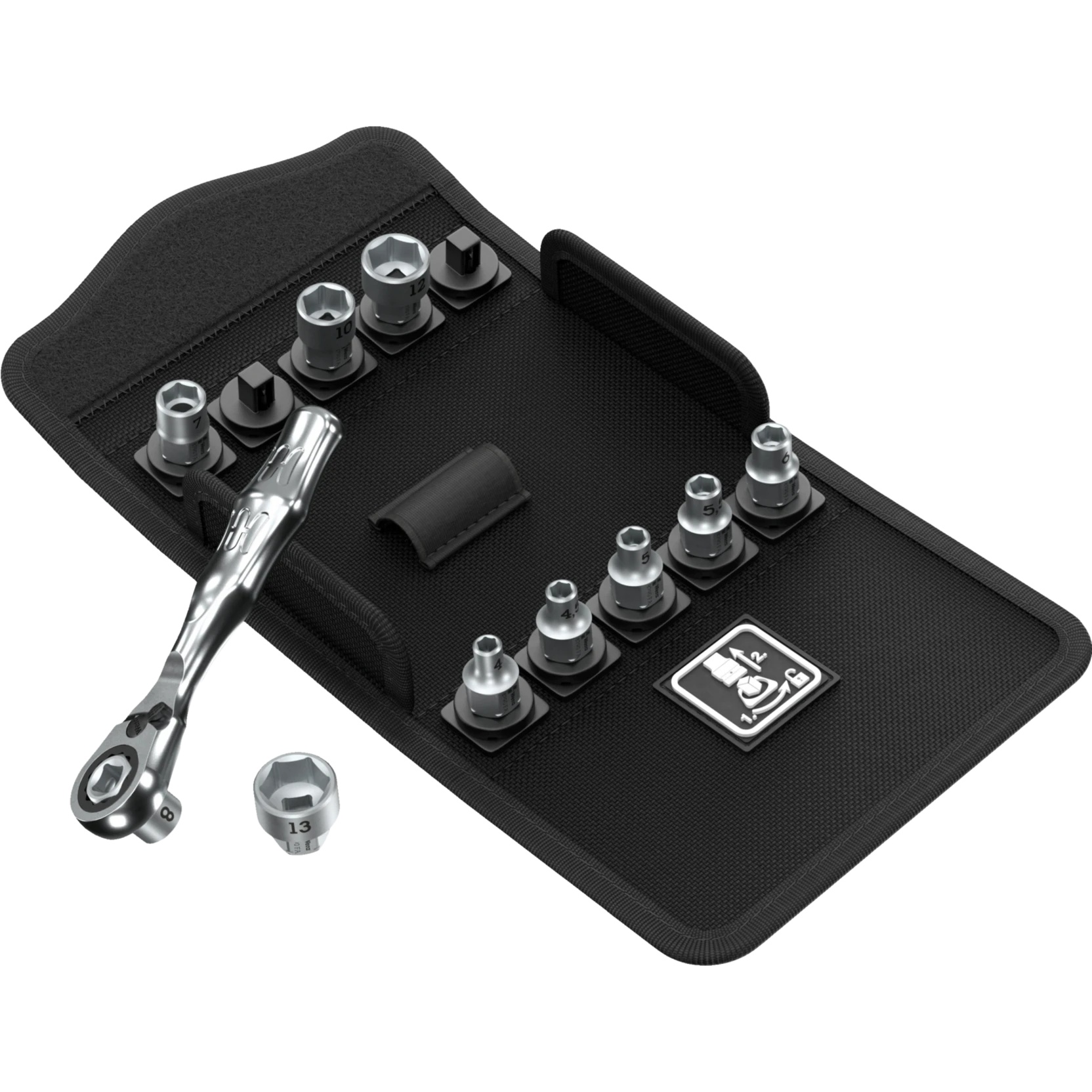 Jeu de cliquet Kraftform Kompakt Zyklop Mini 2 Set 1, 1/4", douilles 4-13 mm, 11 pièces - Wera 05135021001