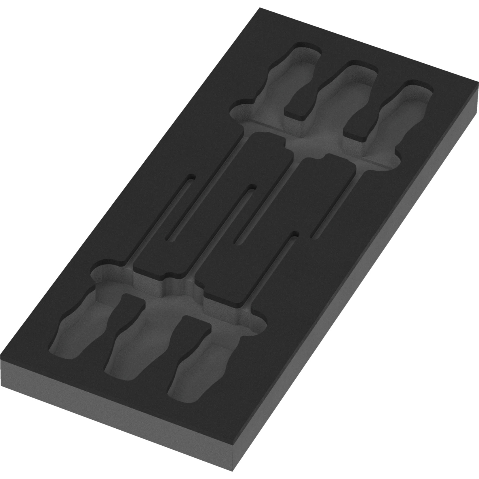 9819 Schaumstoffeinlage Schraubendreher Kraftform Serie 300 Set 3, ohne Werkzeug, 172 x 30 x 392 mm - Wera 05137329001