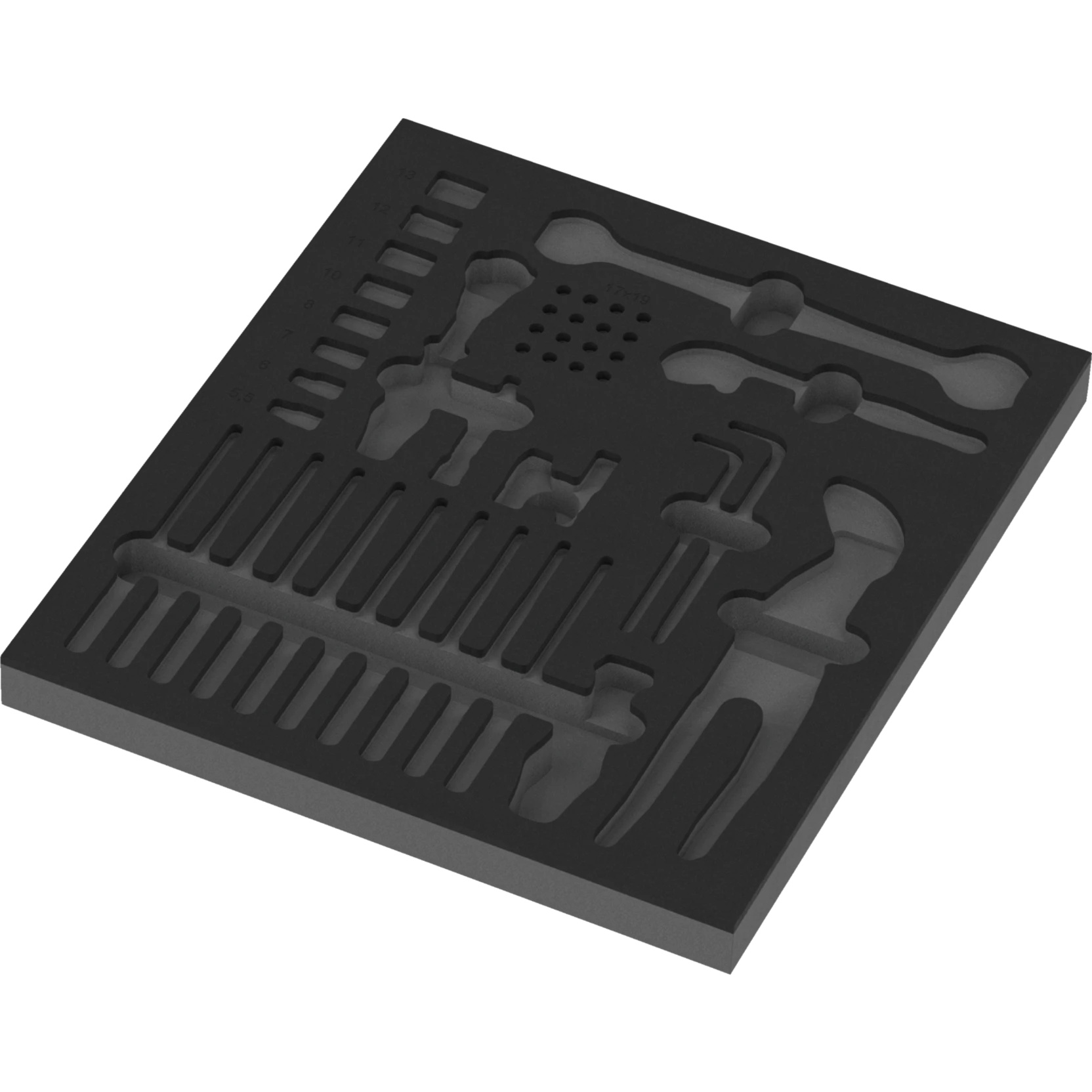 Insert en mousse 9853 pour jeu Kraftform Kompakt 1 Maintenance, sans outils, 344 x 30 x 392 mm - Wera 05137353001
