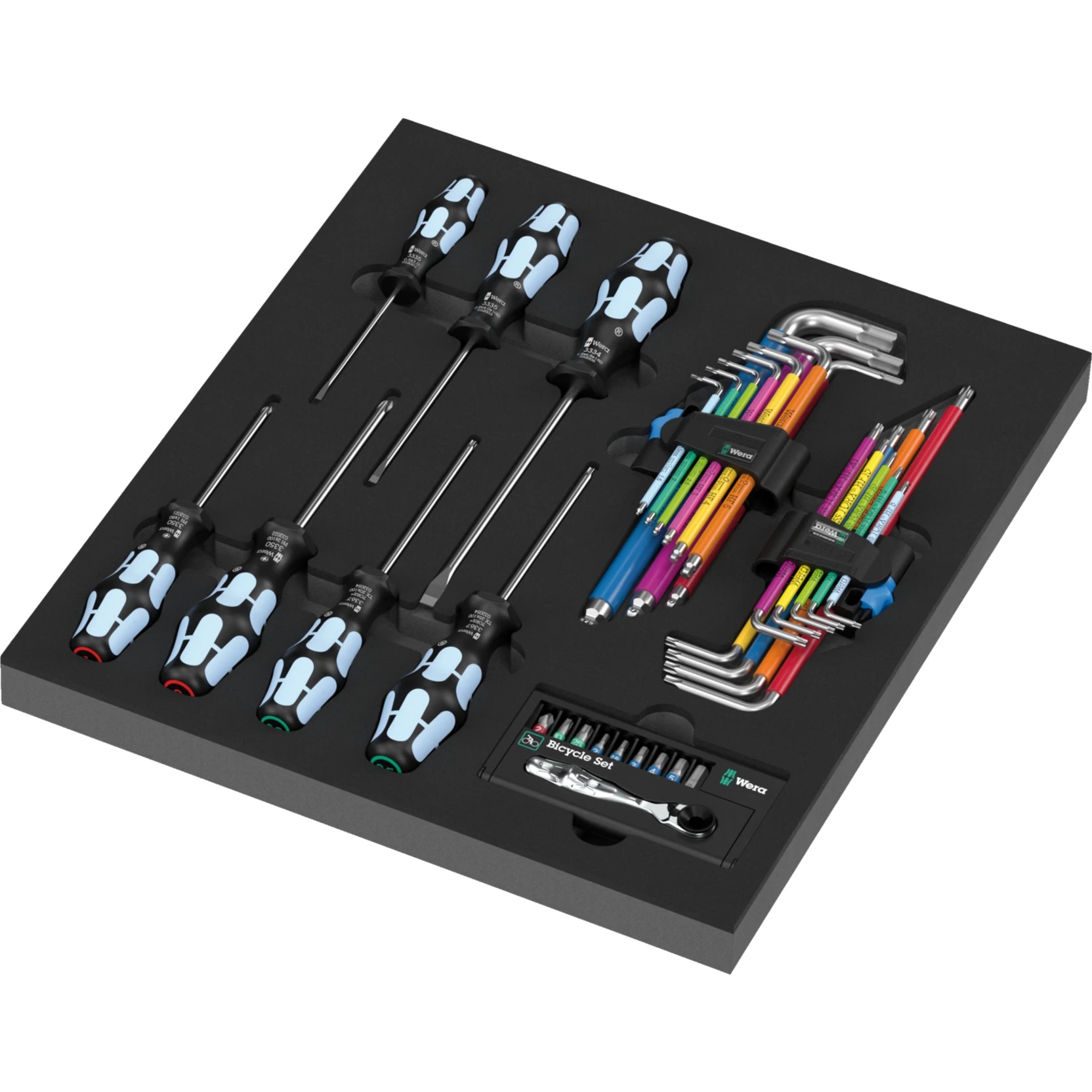Insert en mousse 9760 avec jeu Stainless Set 1, outils en acier inoxydable, 36 pièces - Wera 05150160001