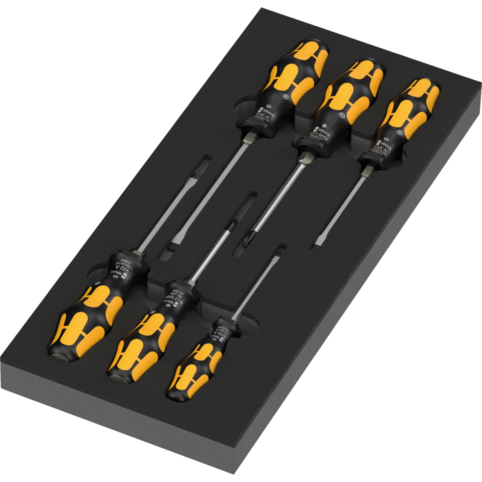 Insert en mousse 97112 avec tournevis-burins Kraftform série 900 Set 1, PH et fente, 7 pièces - Wera 05150170001