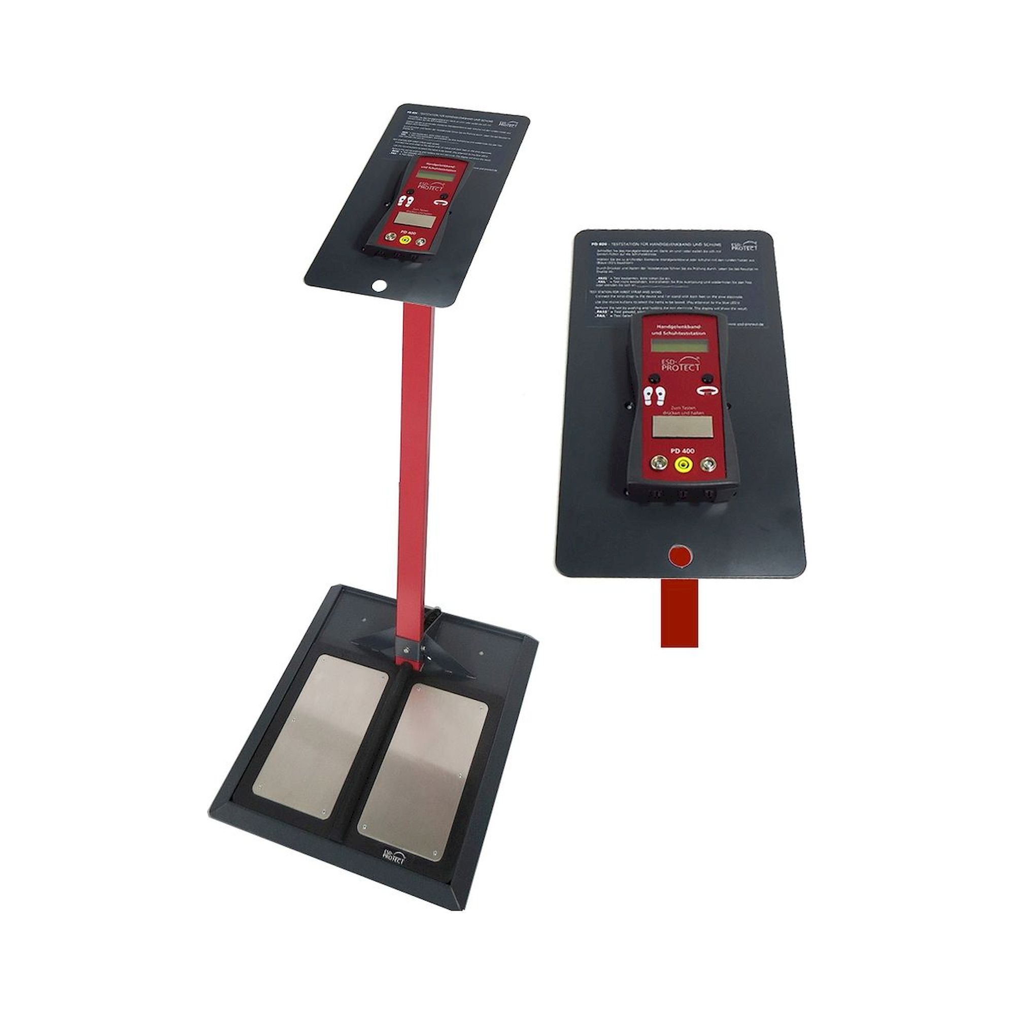 Standfuß mit Halteplatte für PD400/Combotester X3, mit Fußabstreifer
