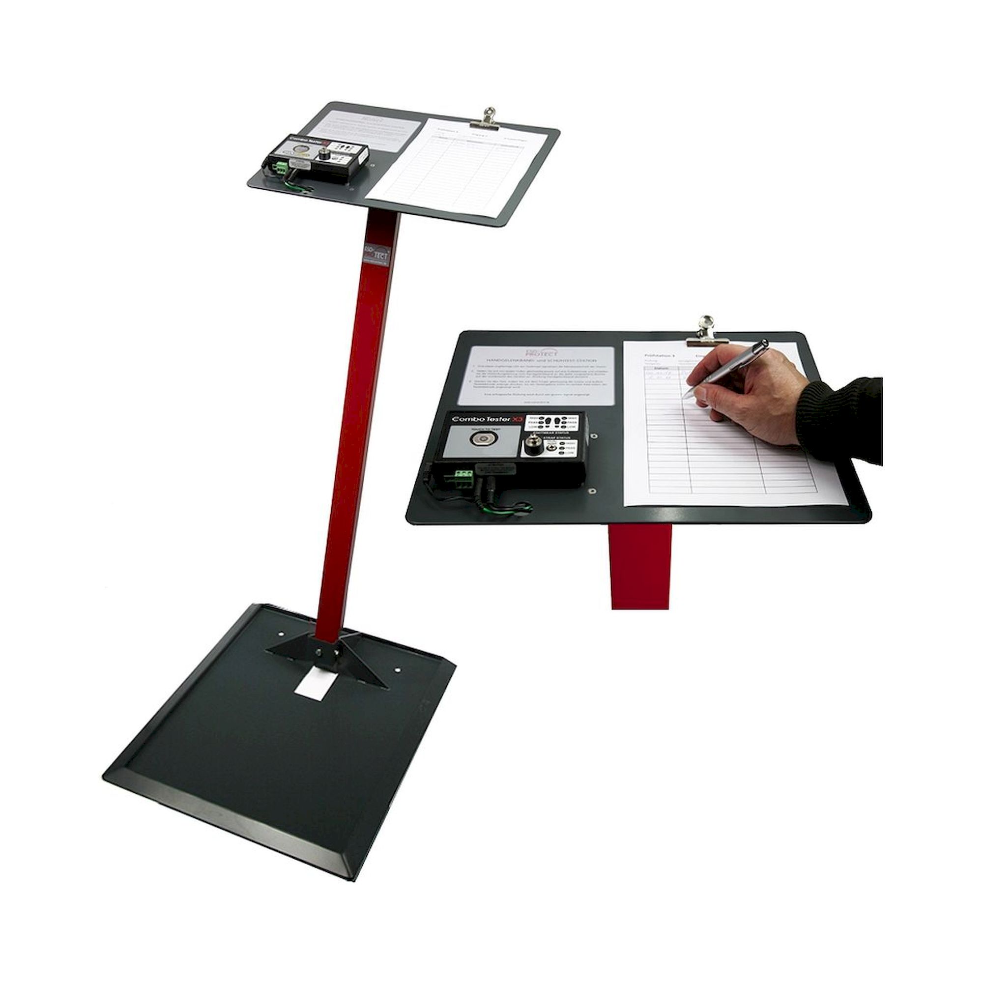 Standfuß mit Halteplatte, Fußabstreifer und DIN A4 Klemme für PD-400/Combo Tester X3 - A1-ESD EP0206044