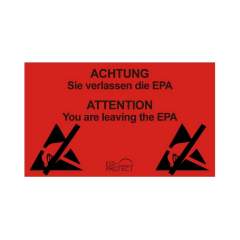 EPA-Ausgangsschild, DT-EN, selbstklebende Folie, 500 x 300 mm
