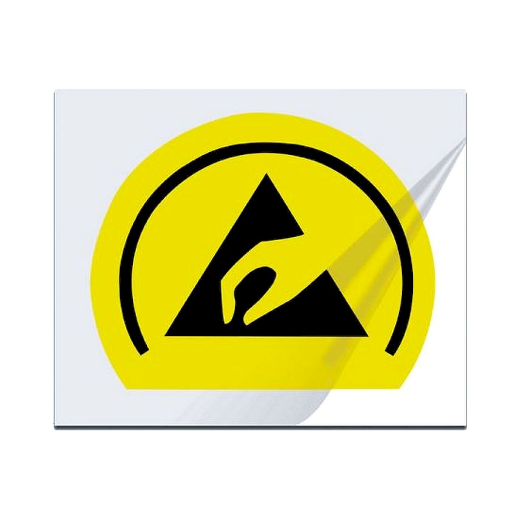 Trockentransferetikett, gelb-schwarz