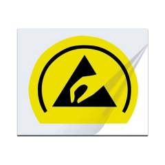 Trockentransferetikett, gelb-schwarz