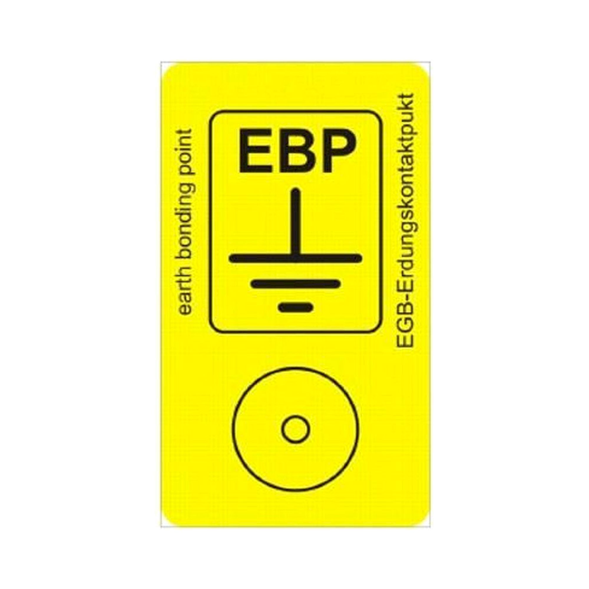 Erdungspunkt-Aufkleber, EBP, PVC-Unterdruckschild