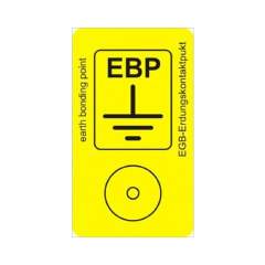 Erdungspunkt-Aufkleber, EBP, PVC-Unterdruckschild