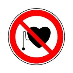 Warnschild Herzschrittmacher, D=20 cm