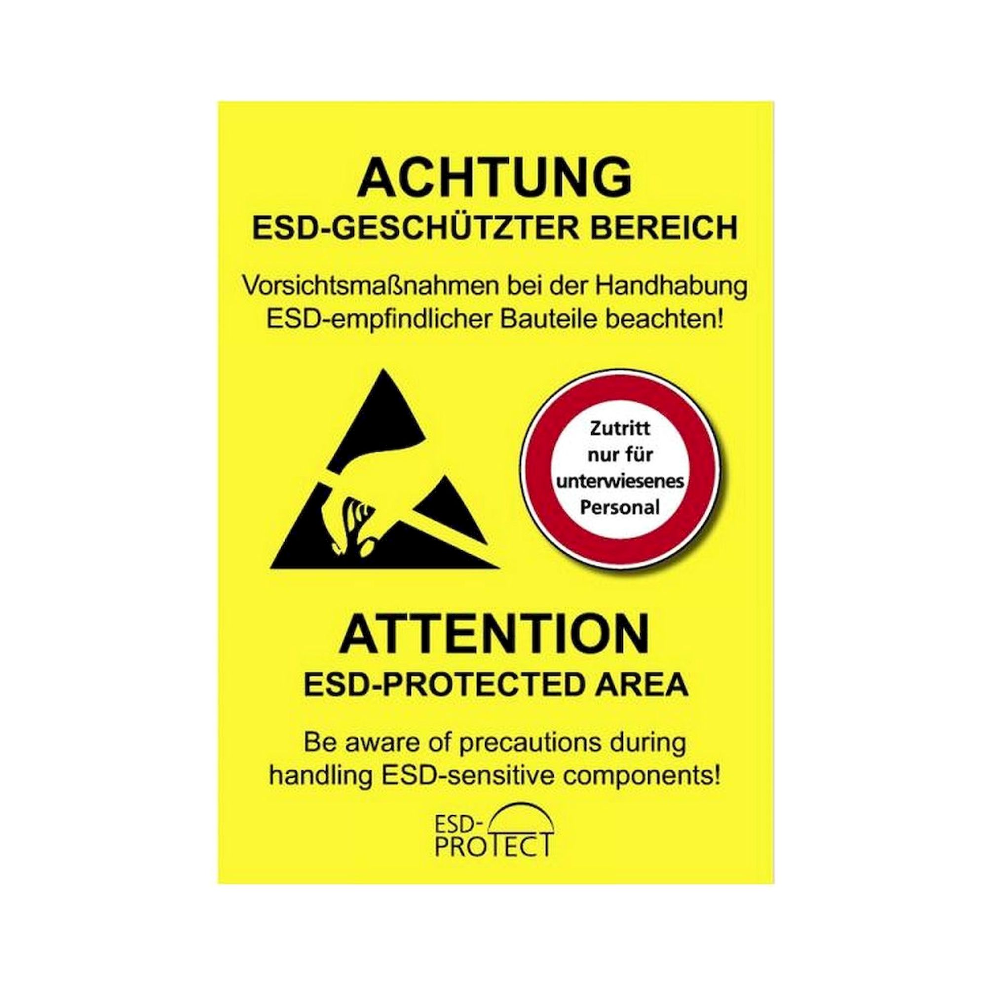 EPA-Eingang Aufkleber mit Warnhinweis DIN A4
