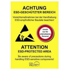 EPA-Eingang Aufkleber mit Warnhinweis DIN A4
