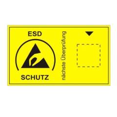 Prüfkennzeichnungsschild ESD gelb