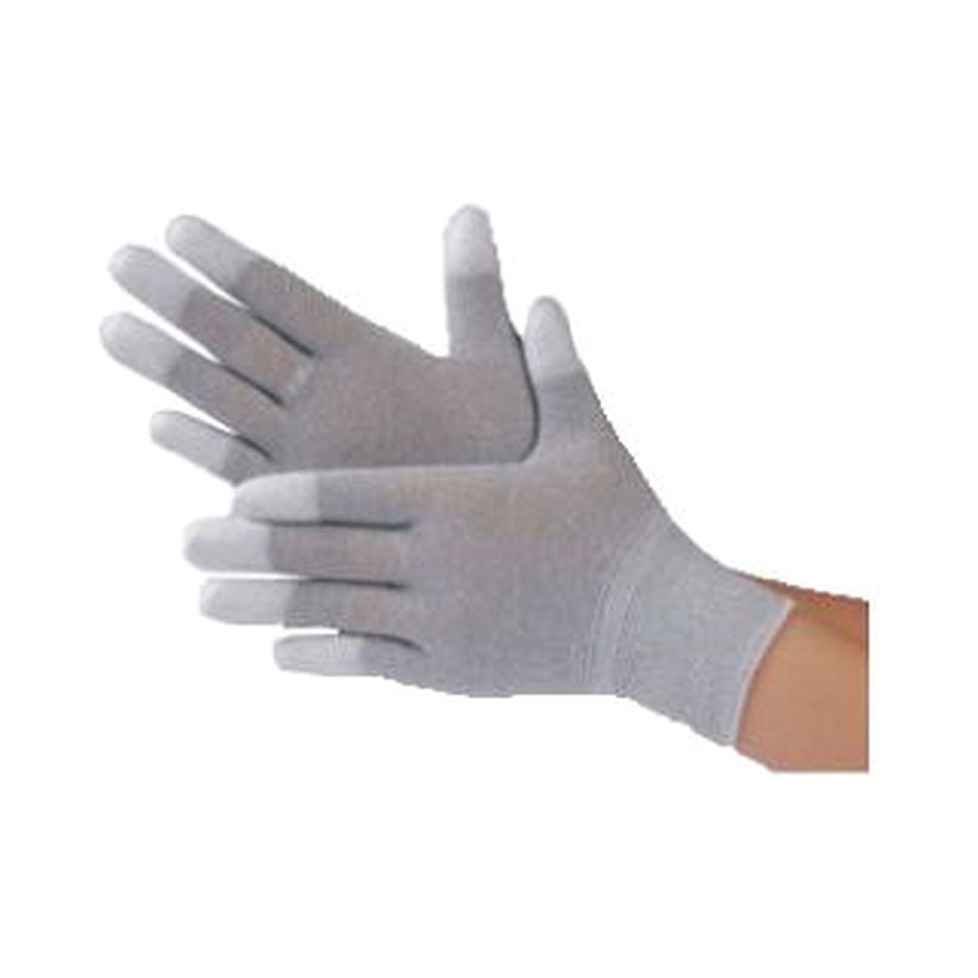 ESD-Handschuhe TOP-FIT, mit PU-beschichteten Fingerkuppen, grau, S