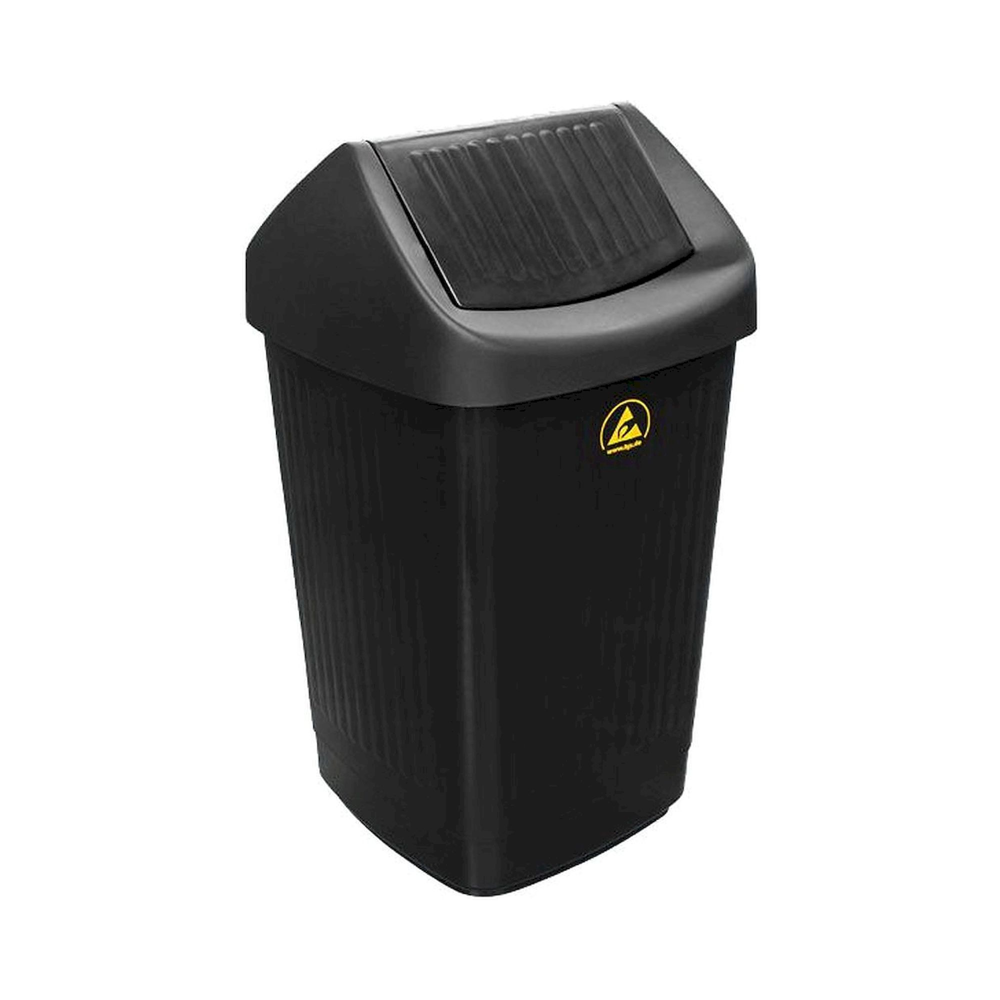 ESD-Abfallbehälter mit Schwingdeckel, 50 l