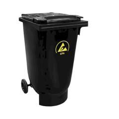 ESD-Mülltone mit Deckel und Rädern, 120 l