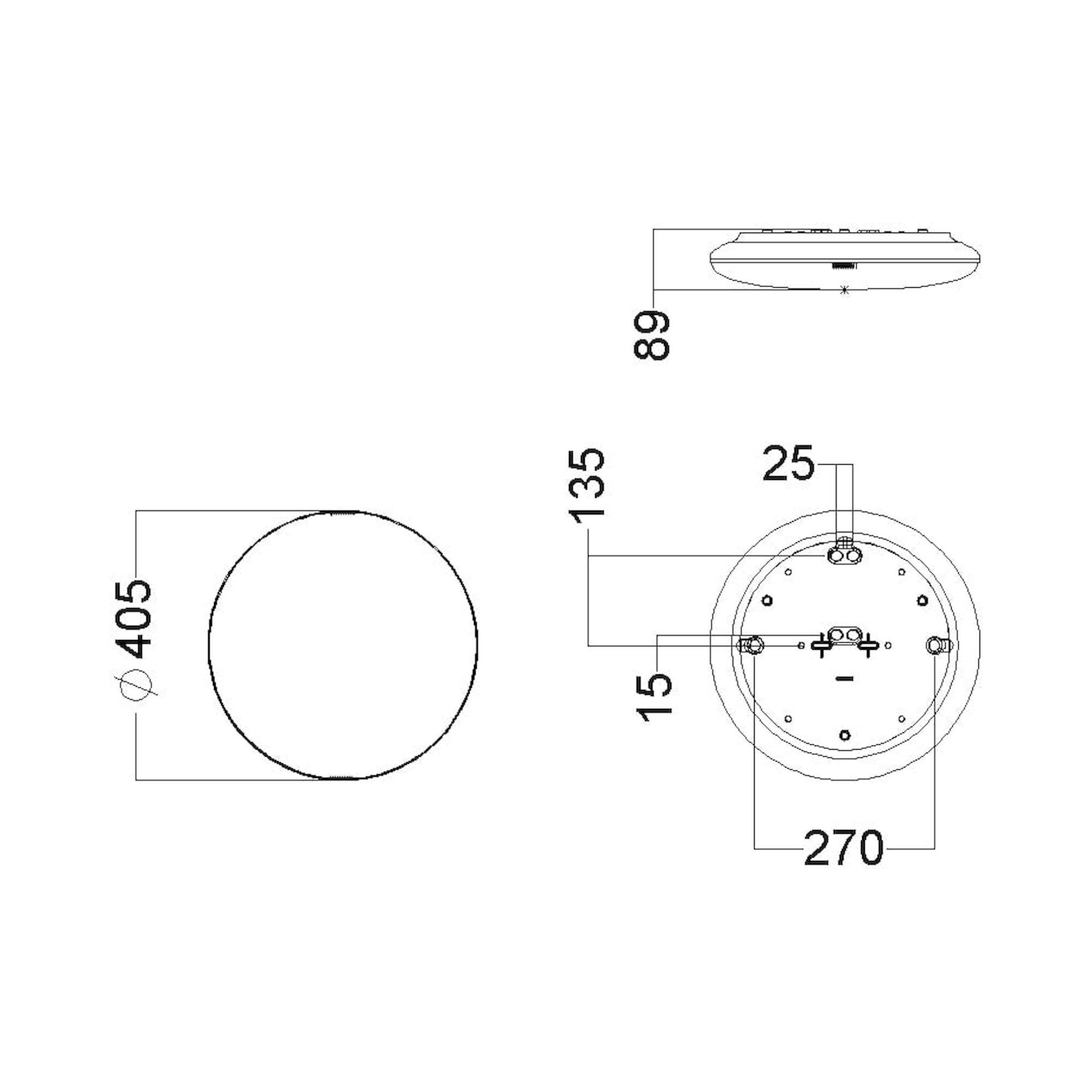 Glamox A25-S400 luminaire en saillie, 1367 lm, 3000 K, commutable