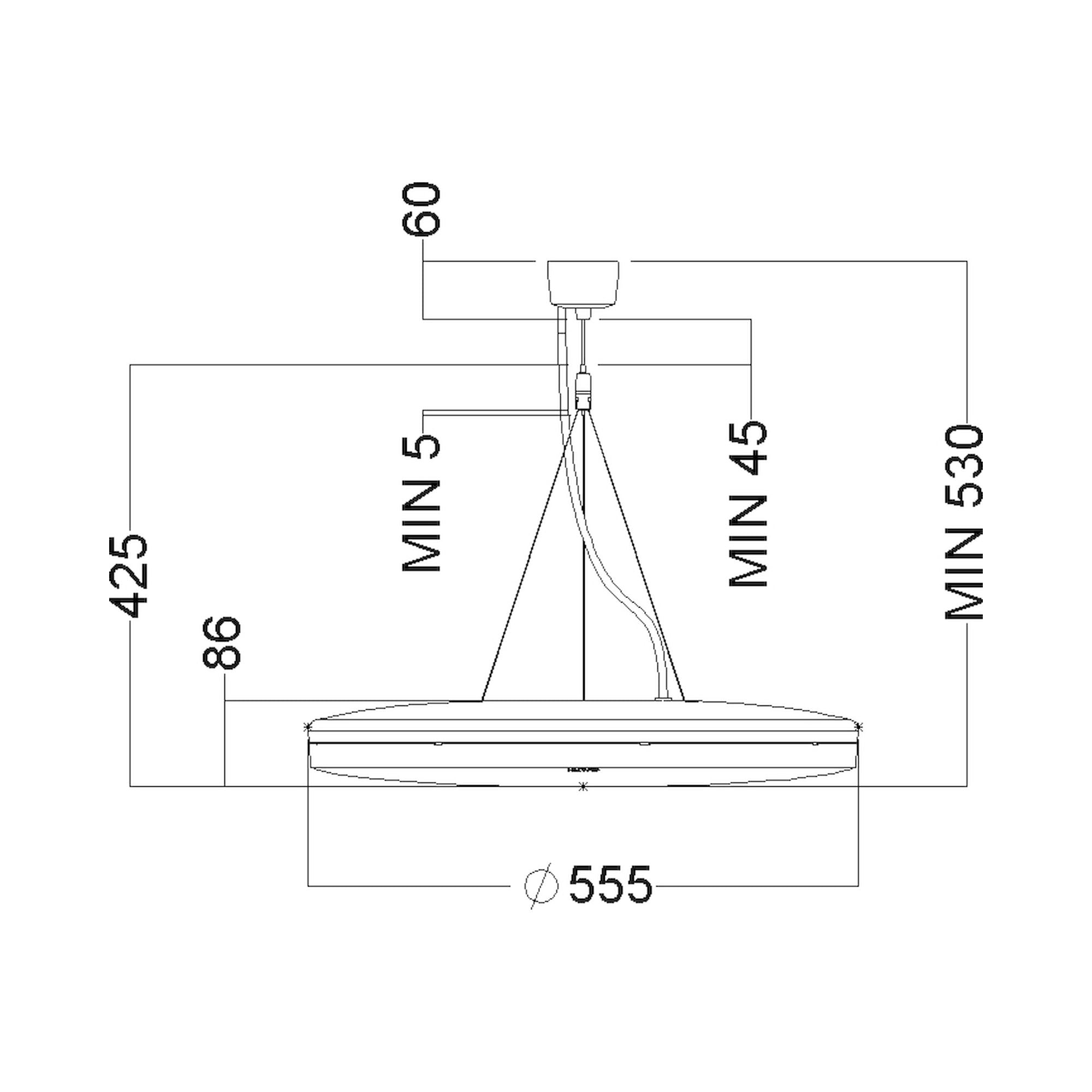 Glamox A35-P555 luminaire décoratif, 5750 lm, 3000 K