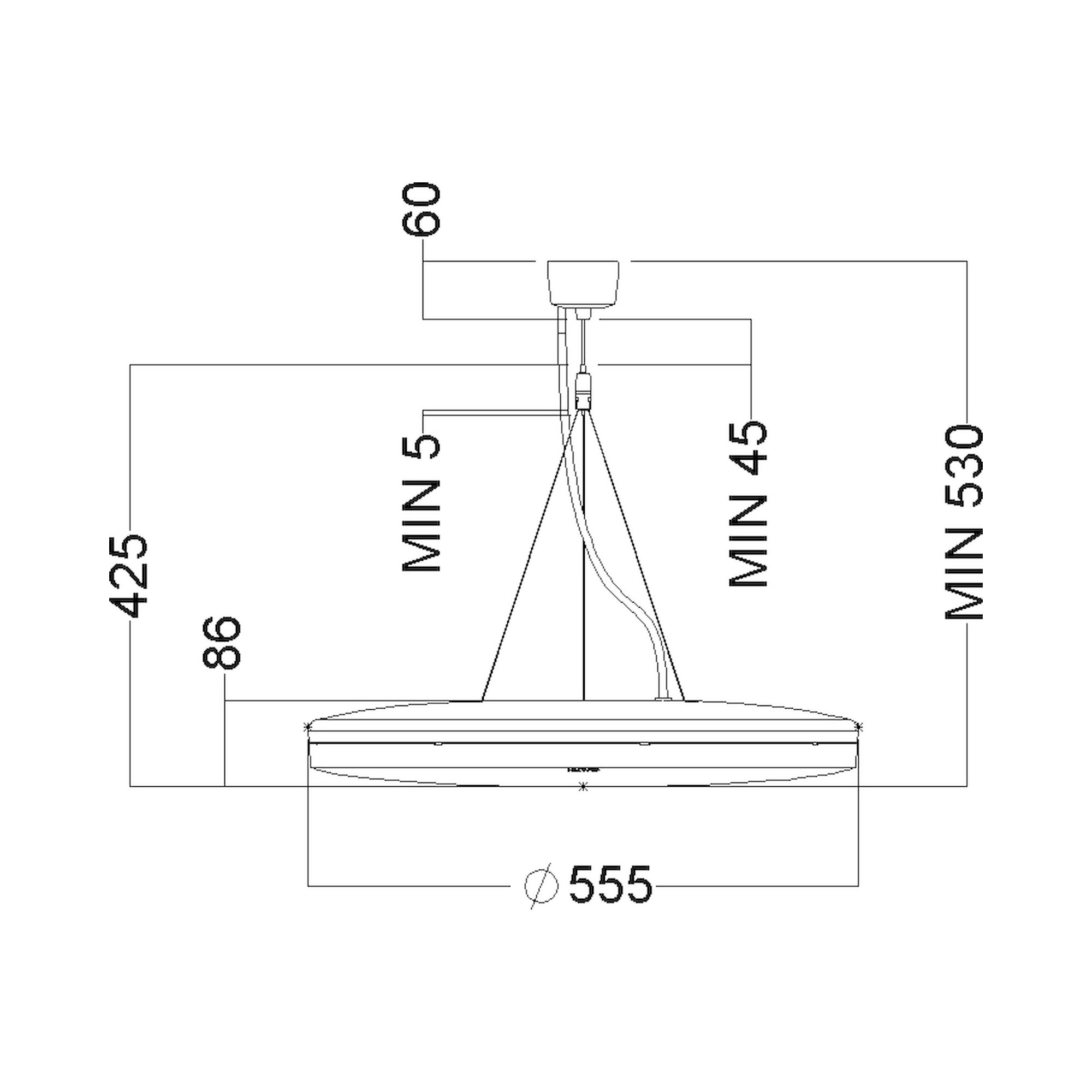 Glamox A35-P555 luminaire décoratif, 4705 lm, 4000 K, commutable