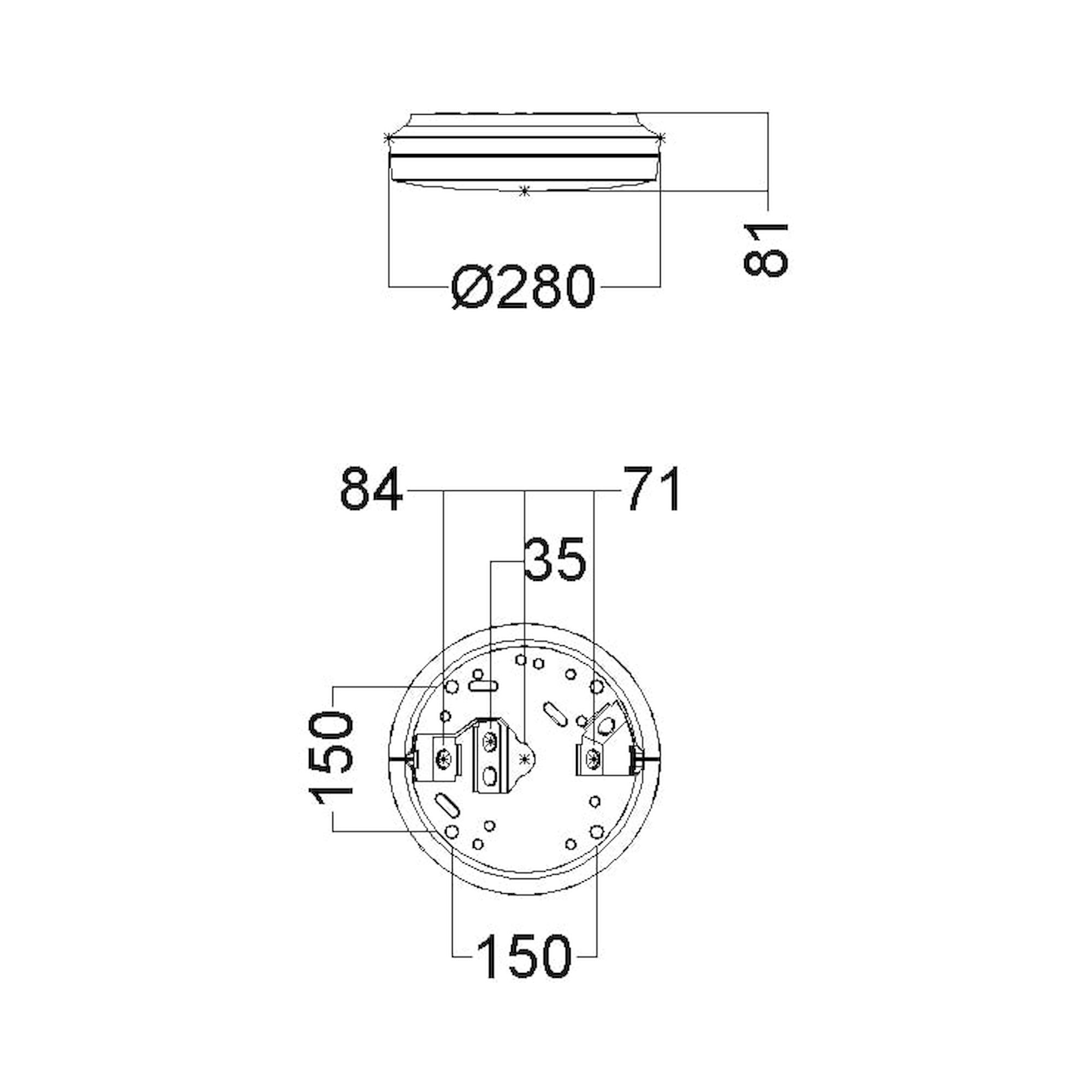Glamox A35-S280 luminaire en saillie, 1556 lm, 4000 K