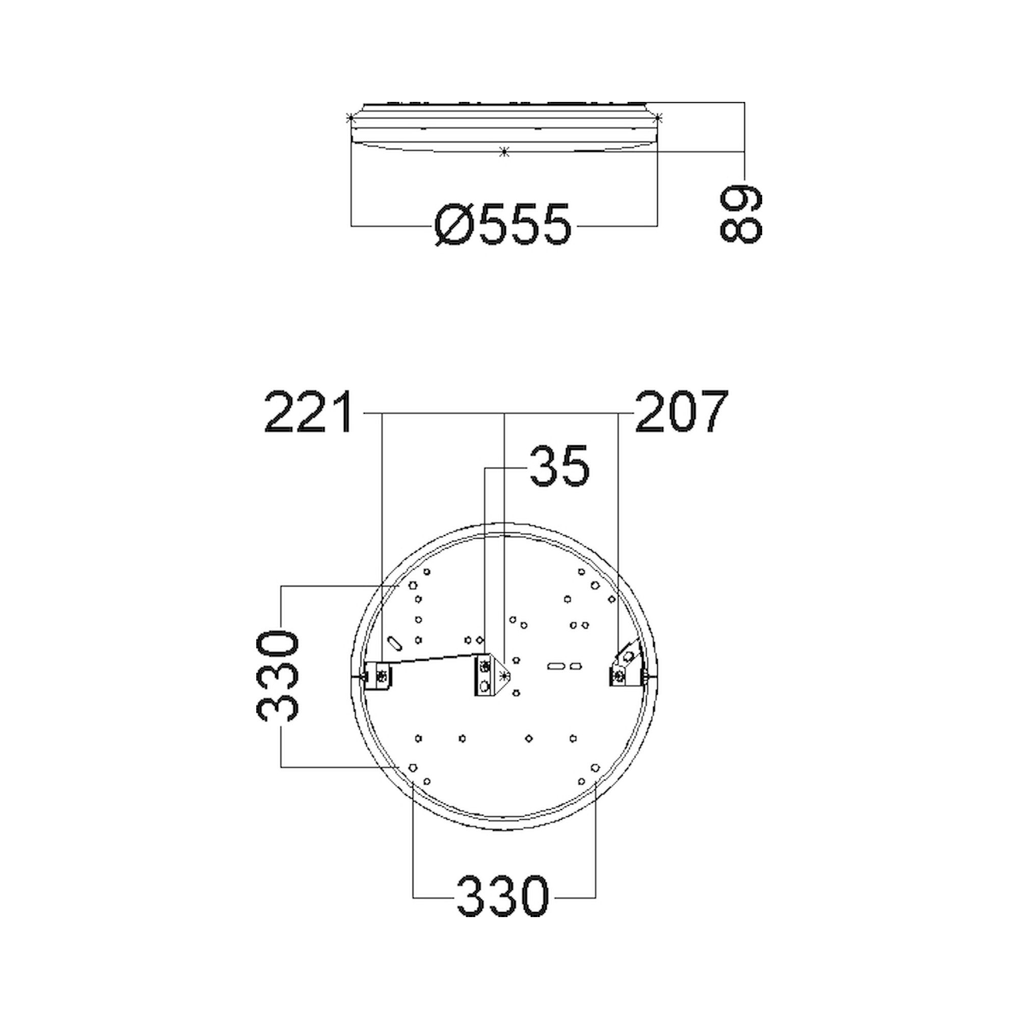 Glamox A35-S555 luminaire en saillie, 5427 lm, 4000 K