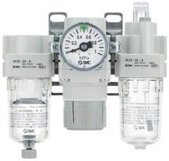 SMC AC20-F01-V-A. AC10-40-A (FRL), Modular Type, Air Filter + Regulator + Lubricator