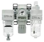 SMC AC25C-F02-V-B. AC20C-B to AC40C-B, Modular Type, Air Filter + Mist Separator + Regulator