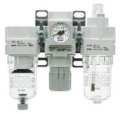 SMC AC25C-F02-V-B. AC20C-B to AC40C-B, Modular Type, Air Filter + Mist Separator + Regulator