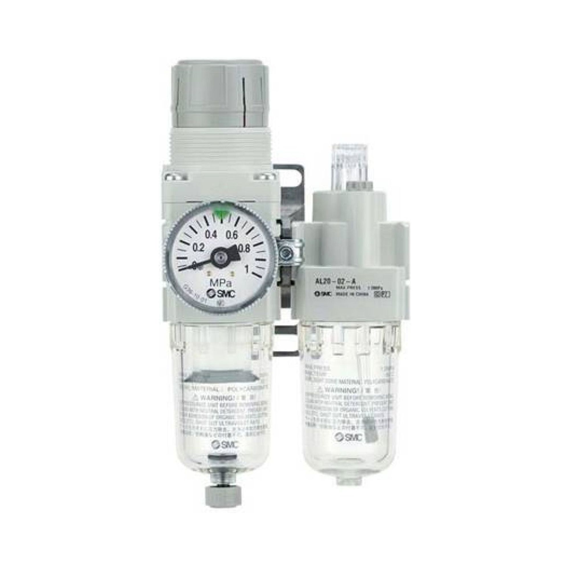 SMC AC20A-F02-1-A. AC10A-40A-A, Wartungsgeräte (neue FRL) in Modulbauweise, Filter Regler + Druckluftöler