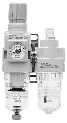 SMC AC25-F02-V-B. AC20-B to AC60-B, Modular Type, Air Filter + Regulator + Lubricator