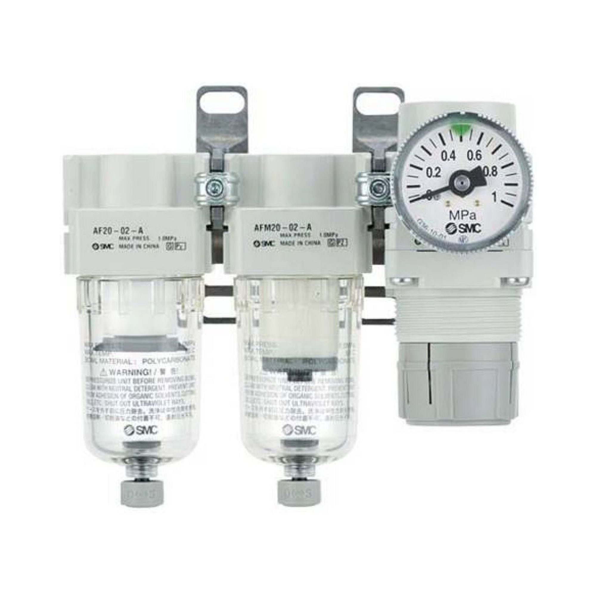 SMC AC20C-F01C-S-A. AC20C-40C-A, Wartungsgeräte (neue FRL) in Modulbauweise, Luftfilter + Mikrofilter + Regler