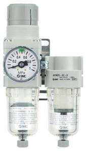 SMC AC20D-F02G-1R-A. AC20D-40D-A (FRL), Modular Type, Filter Regulator + Mist Separator