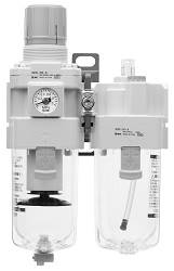 SMC AC40A-F04CE-V-B. AC20A-B to AC60A-B, Modular Type, Filter Regulator + Lubricator