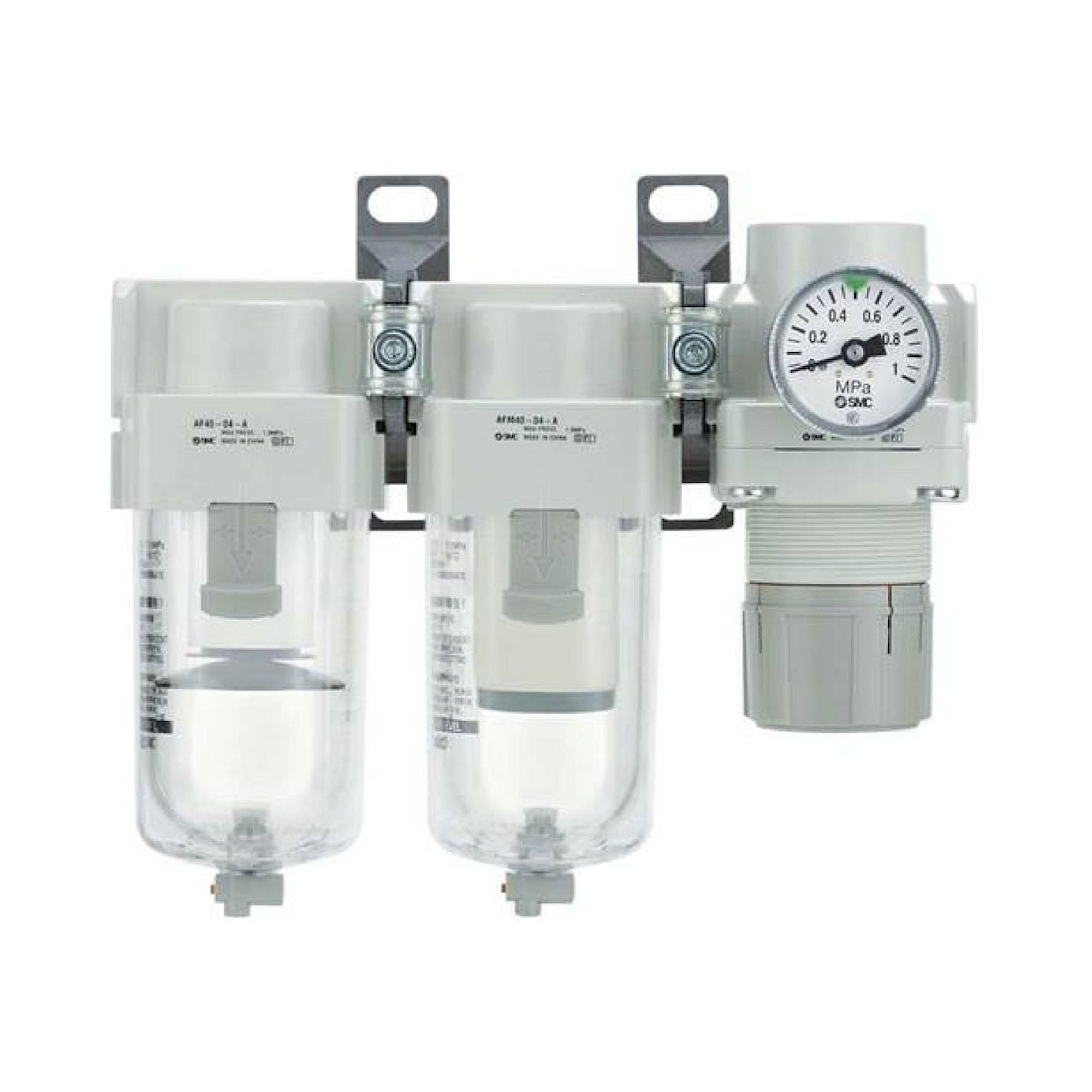 SMC AC40C-F03CG-S-A. AC20C-40C-A (FRL), Modular Type, Air Filter + Mist Separator + Regulator