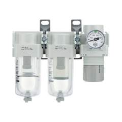 SMC AC40C-F04DG-S-A. AC20C-40C-A (FRL), Modular Type, Air Filter + Mist Separator + Regulator