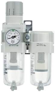 SMC AC40C-N04G-A. AC20C-40C-A (FRL), Modular Type, Air Filter + Mist Separator + Regulator