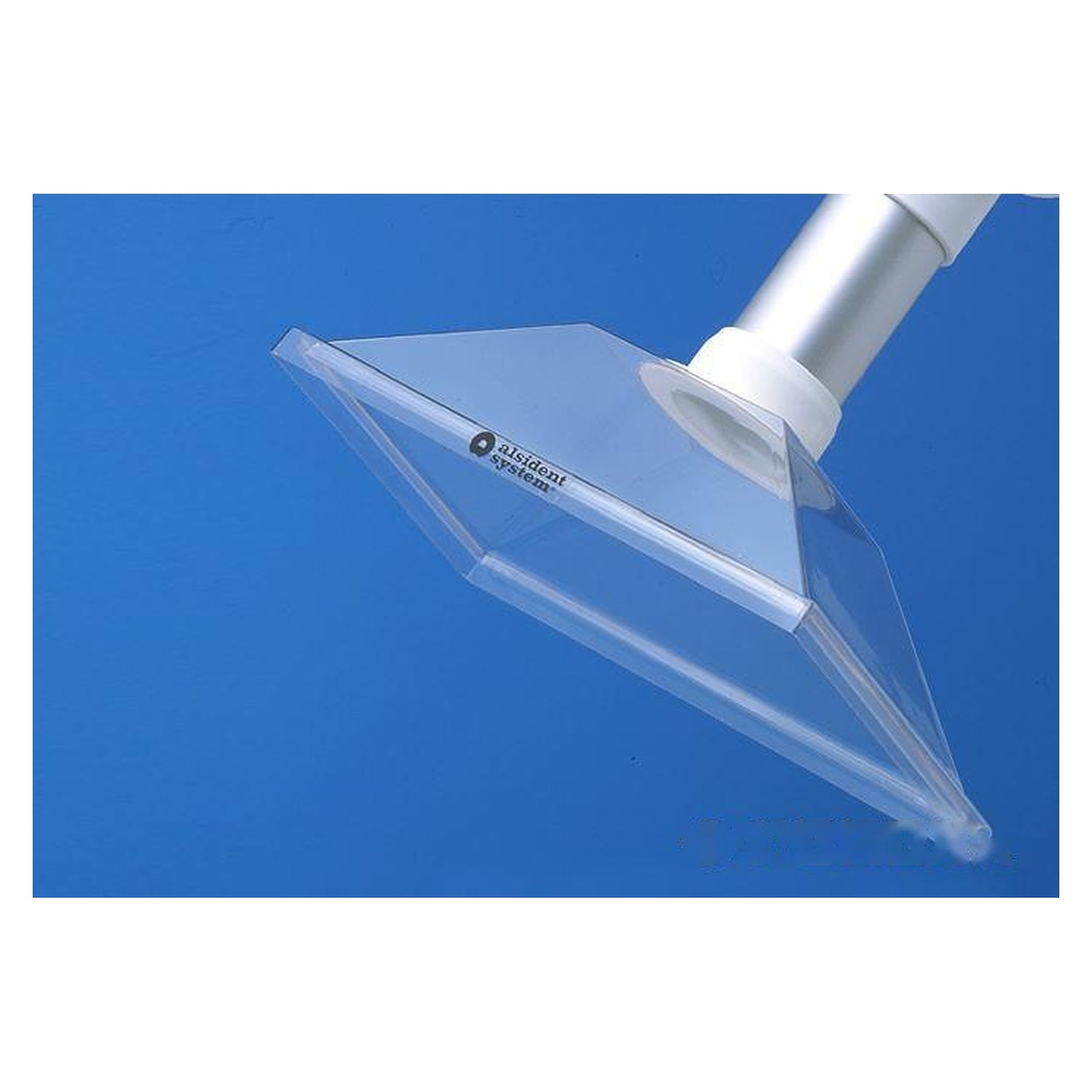 Extraction hood DN50, rectangular, 265 x 170 mm, clear, red flange - Alsident 1-502015-4