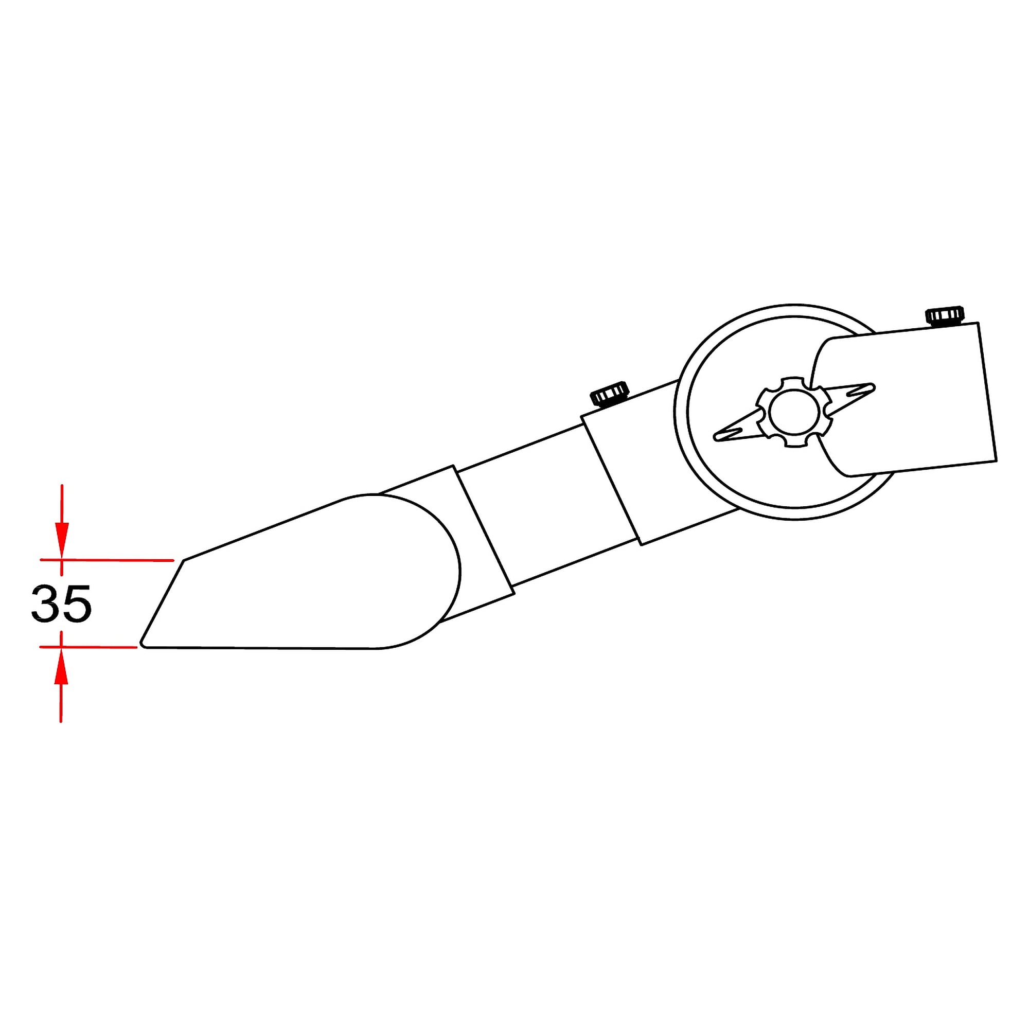 Extraction slot DN50, 200 mm wide, with inner distribution tube - Alsident 1-5020