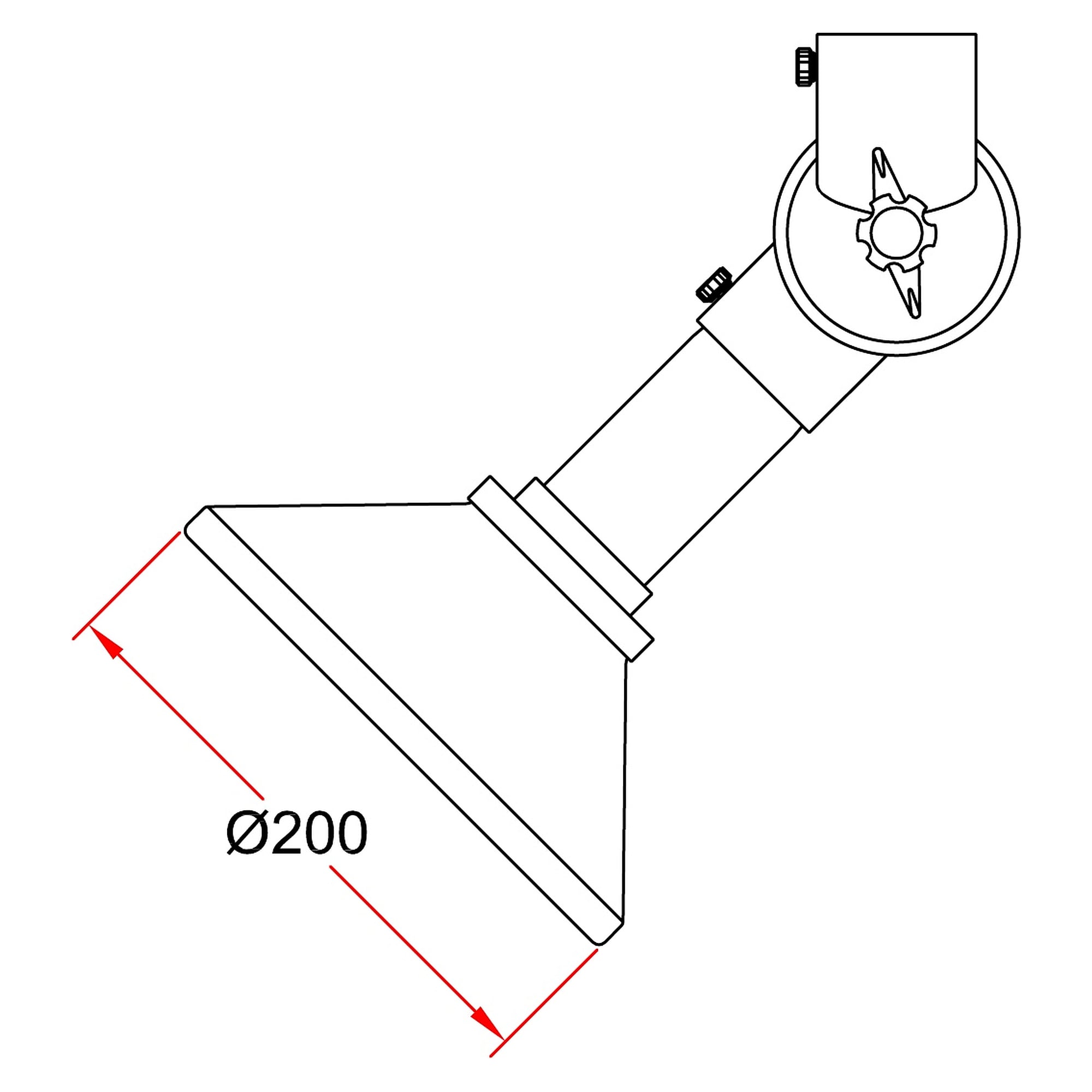 Round hood DN50, Ø 200 mm, painted aluminium - Alsident 1-5024