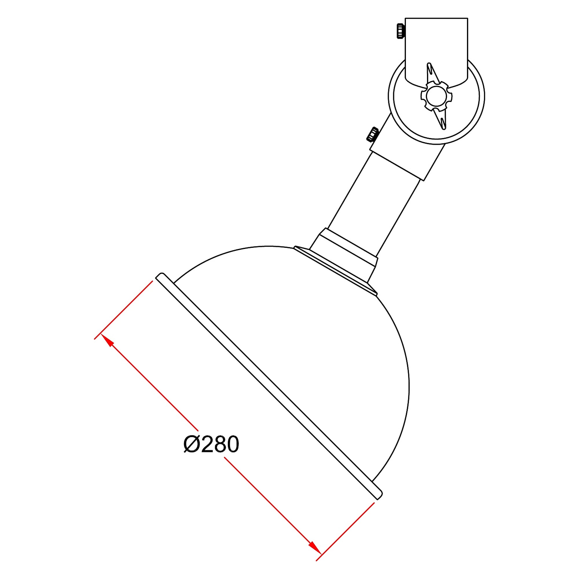 Rundhaube DN50, Ø 280 mm, transparentes PETG, Grundausführung - Alsident 1-5028