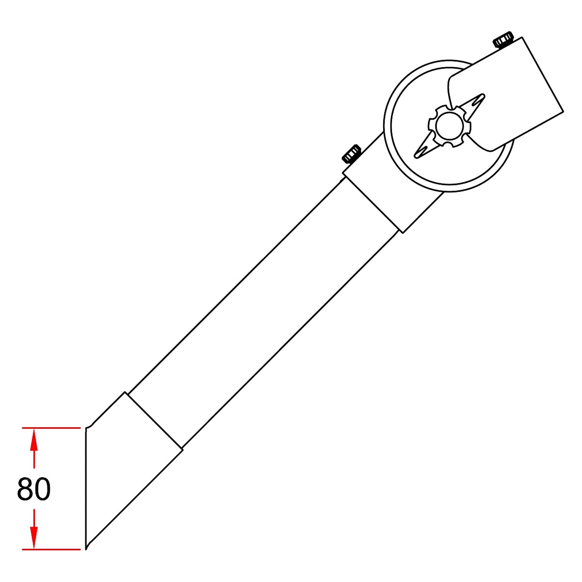 Extraction nozzle DN50, length 310 mm, aluminium, base version - Alsident 1-5032