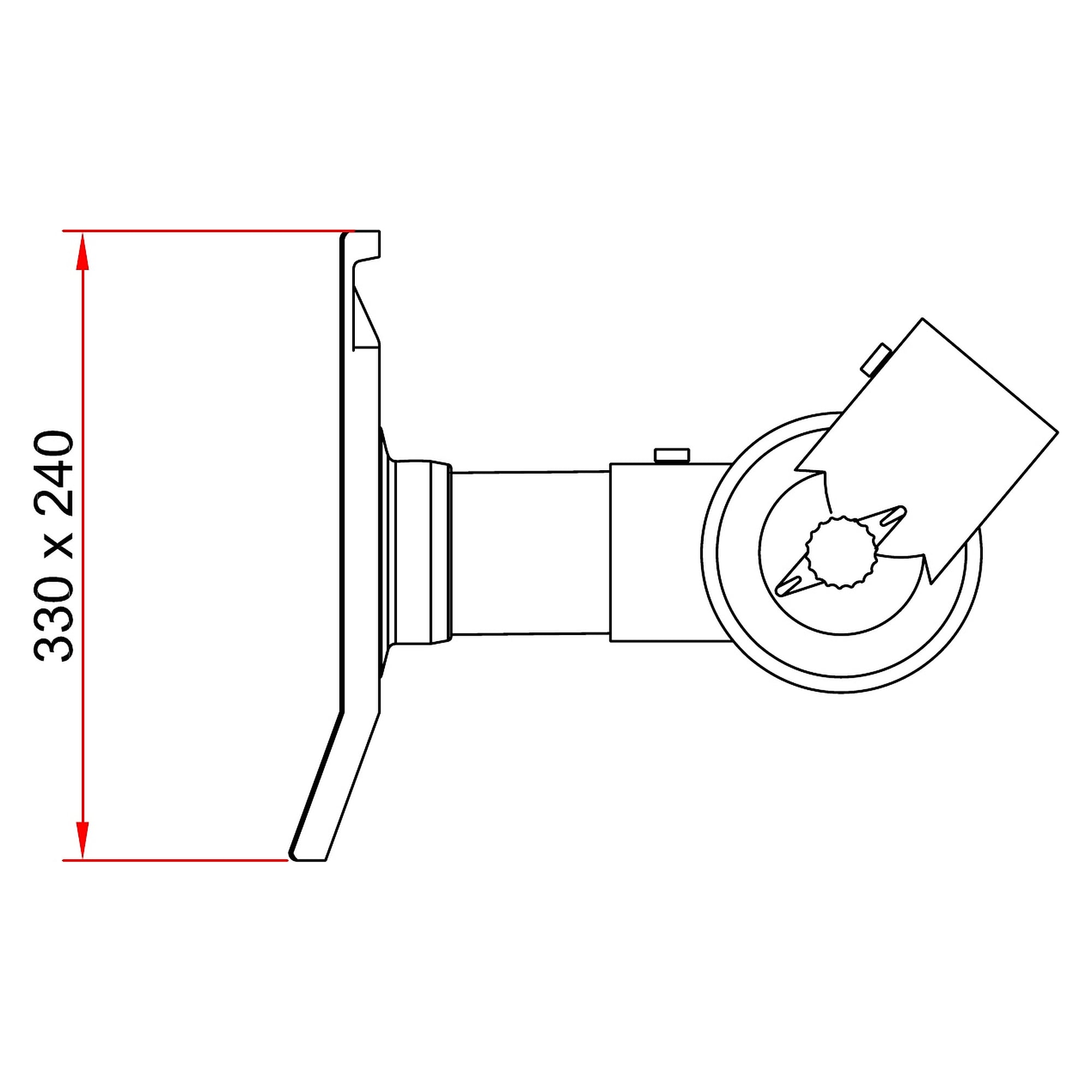 Flachhaube DN63, eckig, 330 x 240 mm, transparentes PETG, weiß - Alsident 1-633324-5