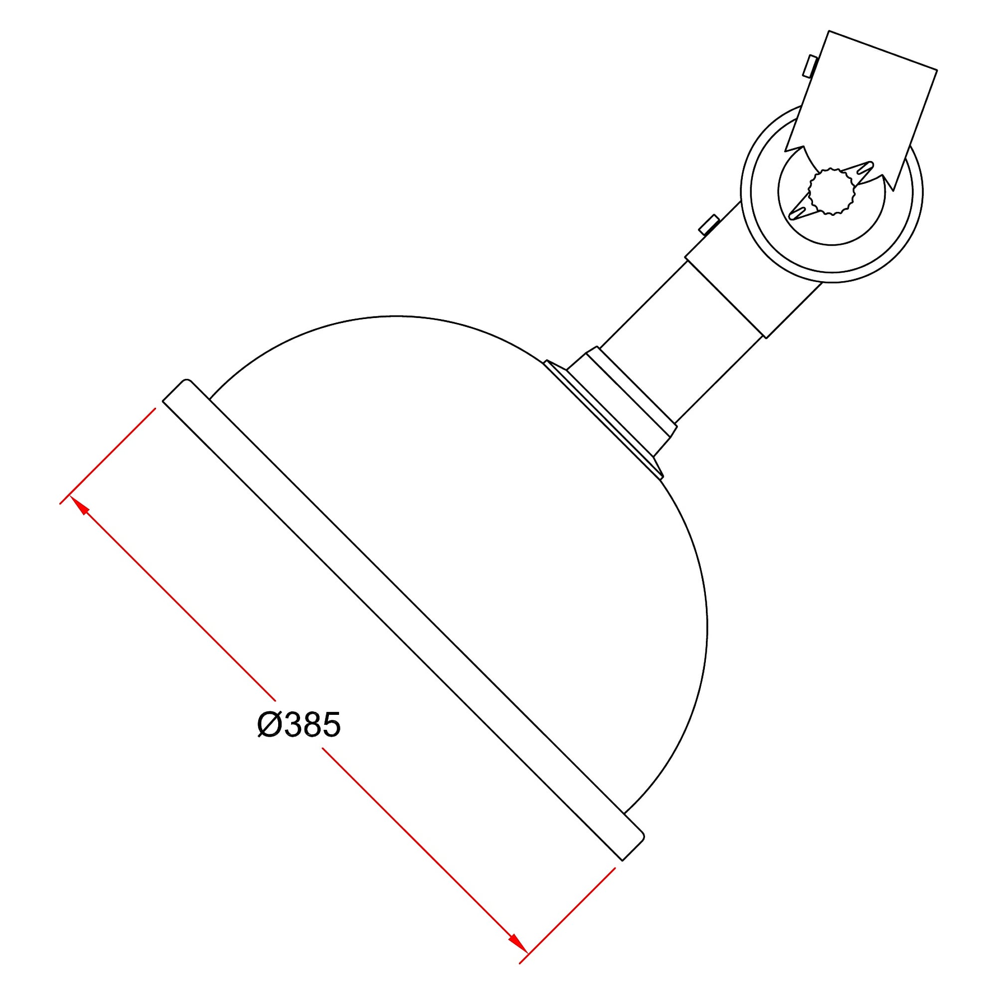 Rundhaube DN63, Ø 385 mm, transparentes PETG, weiß - Alsident 1-6335-5