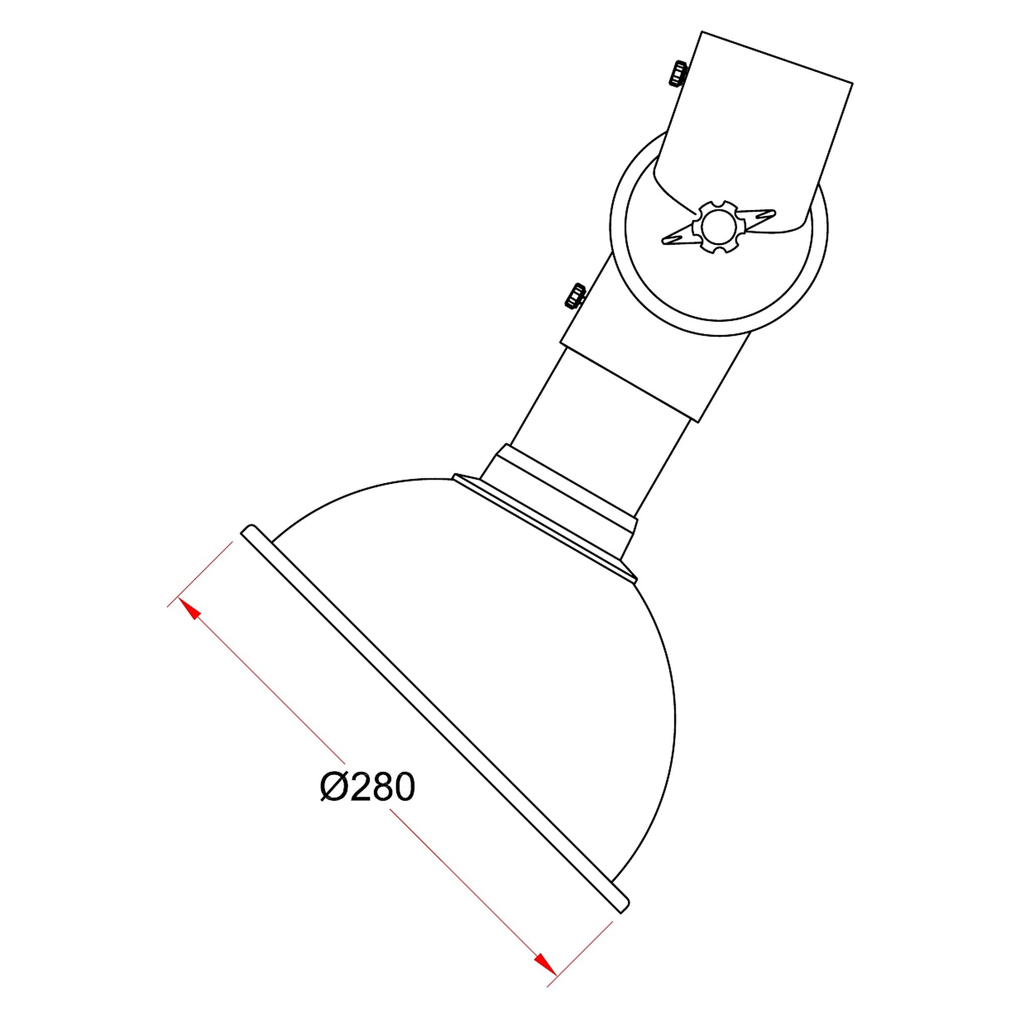 Round hood DN75 280 mm transparent PETG white - Alsident 1-7528-5